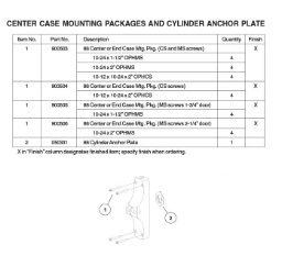CENTER CASE MOUNTING PACKAGES AND CYLINDER ANCHOR PLATE CENTER CASE MOUNTING PACKAGES AND CYLINDER ANCHOR PLATE